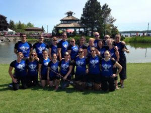 Image of PowerStrokes team at the 2015 Barrie Dragon Boat festival